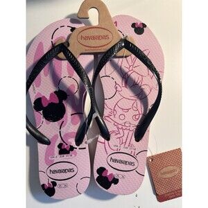 Havaianas Disney Minnie Mouse Tonal Portrait Women's Sandals Size 6 New Pink